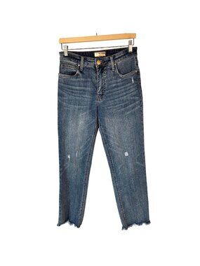 Kut From The Kloth Rachael Fab Ab Mom Jeans Distressed Raw Hem Size 4
